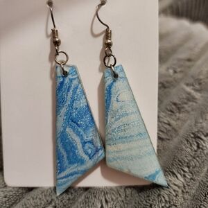 Hand painted wooden earrings